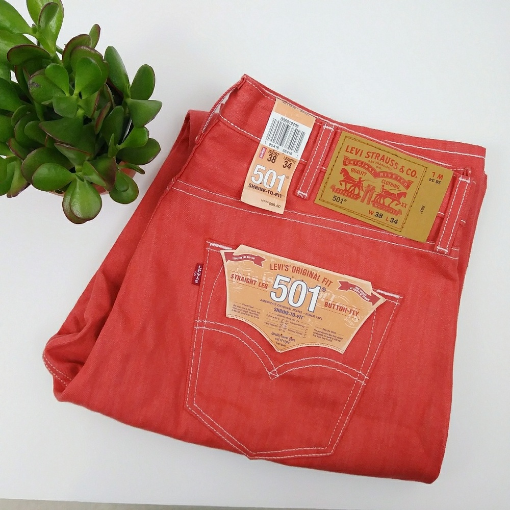 💲FIRM Levis 501 Straight Shrink-To-Fit Raw Denim